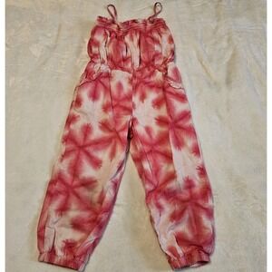 Janie and Jack Pink Tye Dye One Piece Jumpsuit  Girls Size 4 USED